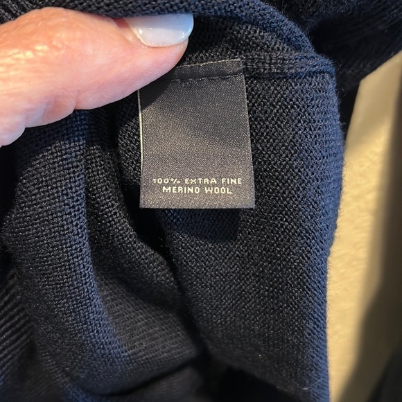 Hart Schaffner Marx Extra Fine Merino Wool Sweater Big Man Tall Blue 2XB FLAW - Picture 4 of 7